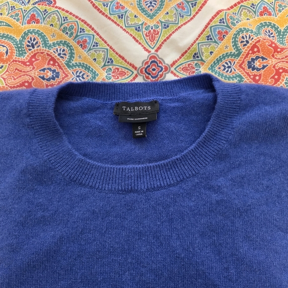 Talbots Cashmere Sweater, Royal Blue. Size S - Picture 5 of 7